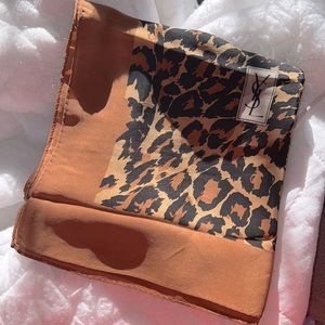 YSL Saint Laurent Animal Print Scarf